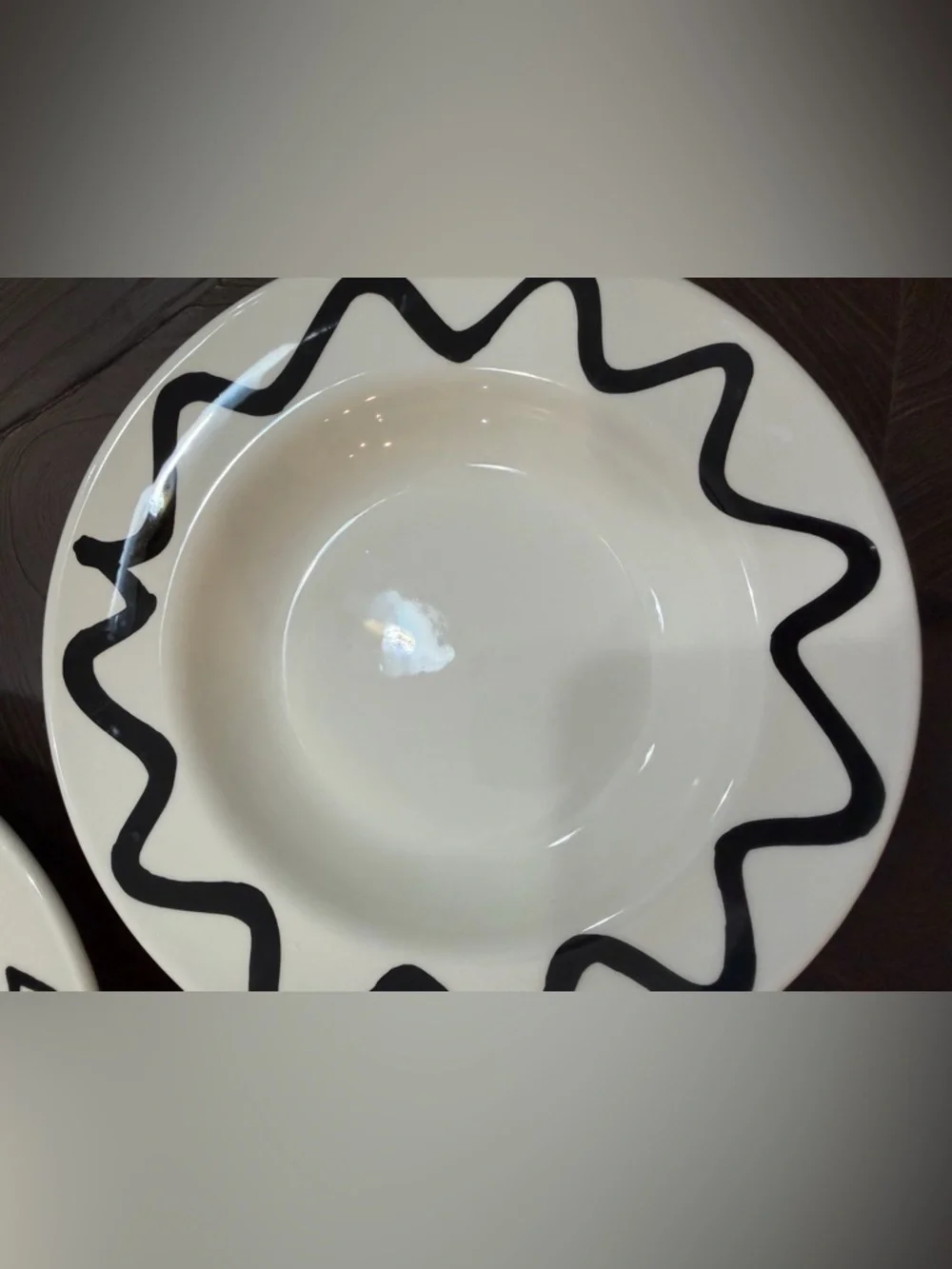 Pier 1 White Ceramic Bowl with Green Brand Stamp